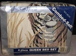 Vtg American Lifestyle Burlington Queen Sheet Set Jungle Mirage Tigers Usa New. Fixed Price $79.99.