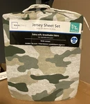 Mainstays Extra Soft Adult Jersey Bed Sheet Set, Twin-txl, Camo, 3 Pieces. Fixed Price $13.00.