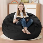 Cozy 2FT Black Bean Bag Chair With Memory Foam & Velvet Cover For Ultimate Comfo. Fixed Price $62.99.