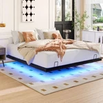 King Size Floating Bed Frame With Smart Rgb Led Light 'modern Platform. Fixed Price $123.98.