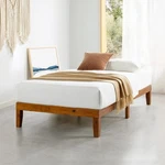 Twin Bed Frame 12 Inch Solid Platform Wooden Slats Cherry Mellow Classic. Fixed Price $209.99.