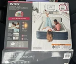 Intex 18" Pillow Top Air Mattress With Electric Pump And Headboard - Queen Size. Fixed Price $70.00.