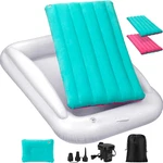 Inflatable Toddler Travel Bed, Portable Kids Air Mattress With Sid. Fixed Price $77.99.