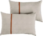 Sorra Home X Sunbrella - Indoor/outdoor Lumbar Pillows (set Of 2), Silver & Rust. Fixed Price $83.99.
