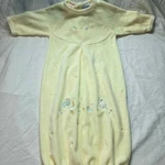 Vintage Baby Sleep Sack, Gown Top Brand Pastel Yellow Velour Newborn Animals. Fixed Price $59.00.