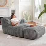 Large Memory Foam Bean Bag Lounger Chair For Living & Bedroom (grey). Fixed Price $233.99.