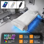 Floating Bed Frame Twin Size Smart Led Lights & Charging Station Easy Assembly. Fixed Price $61.99.