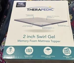 Therapedic 2 Inch Swirl Gel Memory Foam Twin Xl Mattress Topper - New Sealed. Fixed Price $60.00.