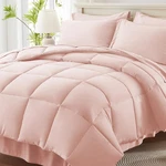 Anluoer Queen Set 7 Piece, Pink Bed Bag With Comforters, Pillo.... Fixed Price $55.41.