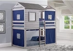 Donco Kids Deer Blind Bunk Loft Bed Tent, Twin/twin, Light Grey/blue. Fixed Price $637.00.